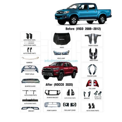 Un bon prix. 53121-0K220 Toyota Hilux Vigo 2008-2012 Plus de 10 pièces de plastique auto kit complet pour le corps à Hilux Rocco 531210K220 en ligne